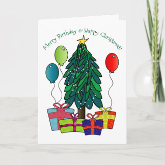 Merry Birthday, Happy Christmas! Holiday Card
