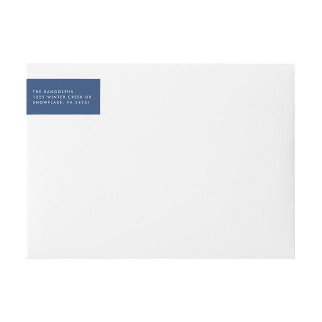 Merry Blue Plaid Christmas Return Address Wrap Around Label (Front)