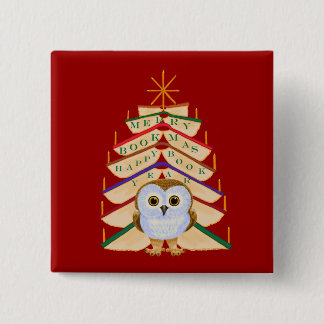 Merry Bookmas 15 Cm Square Badge