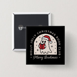 Merry bookmas bookish book lovers Christmas 15 Cm Square Badge