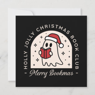 Merry bookmas bookish book lovers Christmas Holiday Card