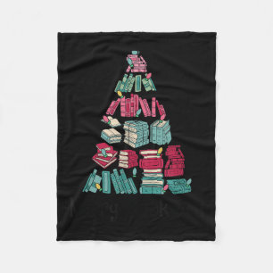 Merry Bookmas Books Ne Tree Funny Reading Lover Ch Fleece Blanket
