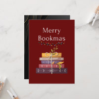 Merry Bookmas Card | Cosy Christmas Book Lover