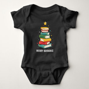 Merry Bookmas - Festive Book Stack for Book Lovers Baby Bodysuit
