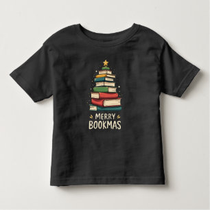 Merry Bookmas - Festive Book Stack for Book Lovers Toddler T-Shirt