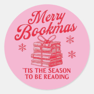 Merry Bookmas 'tis the season to be reading Classic Round Sticker