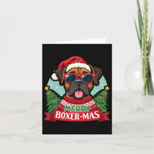 Merry Boxer-mas Cute Boxer Dog Christmas Card