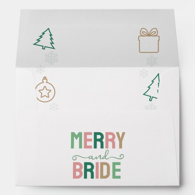 Merry & Bride Christmas Bridal Shower Envelope (Back (Bottom))