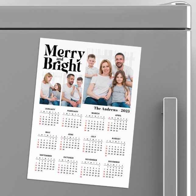 Merry & Bright 3 Family Photo Christmas Calendar (Creator Uploaded)