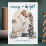 Merry Bright Arch photo botanical Christmas Holiday Card<br><div class="desc">Celebrate the season with the "All is Bright" Minimal Christmas Kids Photo Holiday Card, featuring a soft blue colour palette. This elegant and simple design places your child's photo at the centre, framed by clean typography and a soft, wintry feel. Perfect for families who love a modern yet heartwarming touch,...</div>