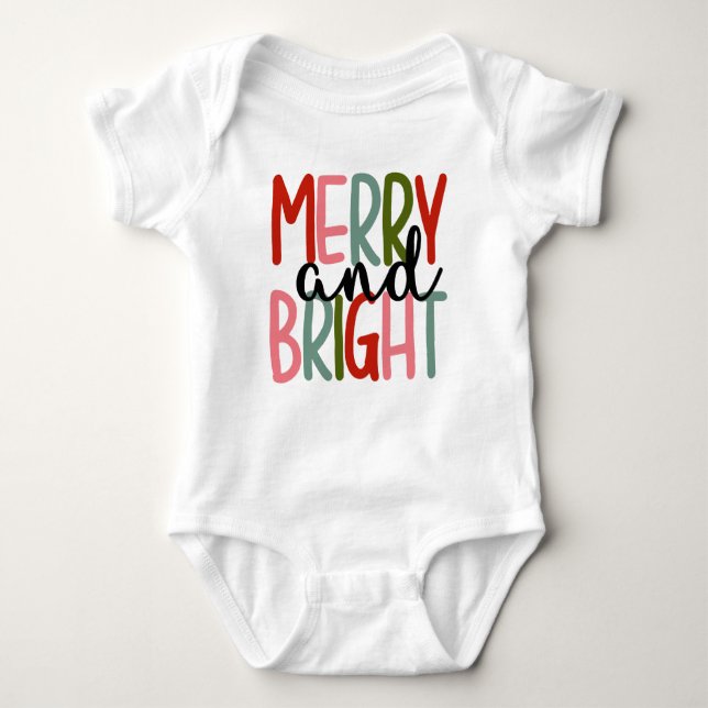 Merry & Bright Baby Outfit Baby Bodysuit (Front)
