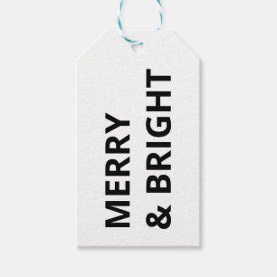 Merry & Bright Black and White Gift Tags