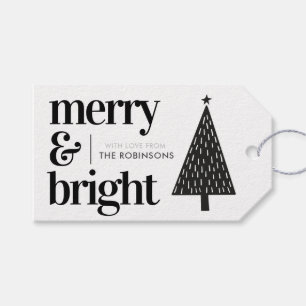 Merry & Bright Black and White Gift Tags
