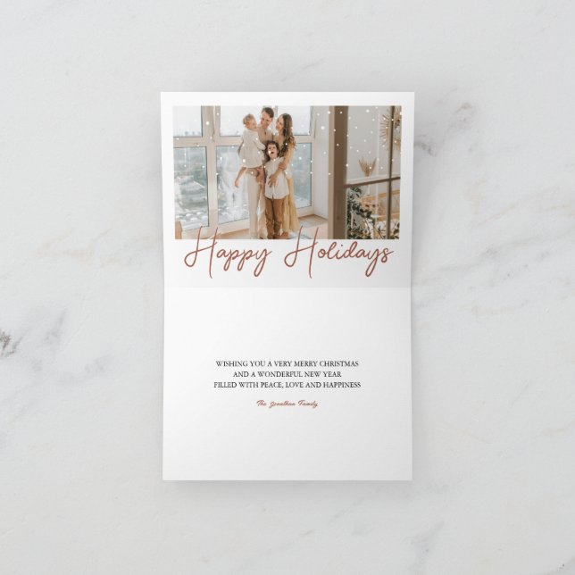 Merry & Bright Boho Christmas Holiday Card (Inside)