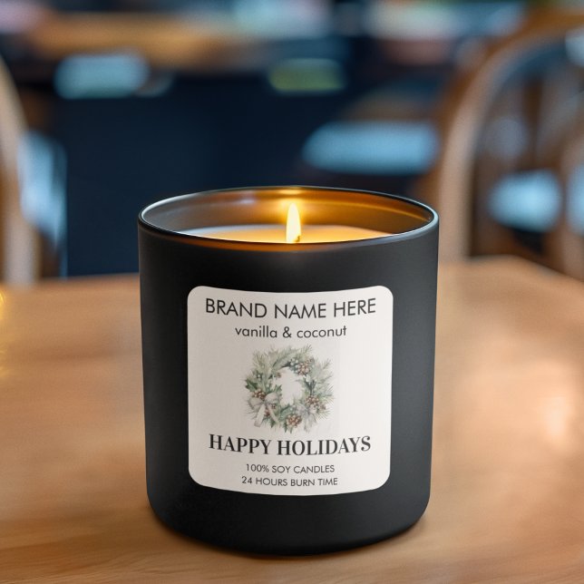 Merry & Bright Candle Label | Happy Holidays (Creator Uploaded)