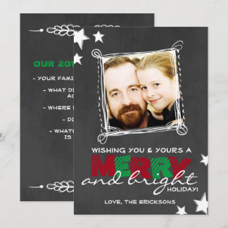 MERRY & BRIGHT CHALKBOARD CHRISTMAS CARD