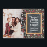 Merry & Bright | Chalkboard Frame Christmas Photo<br><div class="desc">This magnetic holiday card is a fun alternative to paper invitations for any family looking to send a unique photo card to their loved ones. This design features a family photo on the left half of the design, that you can easily customize by clicking the "personalize" button. On the right...</div>