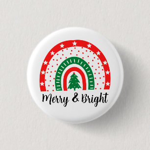 Merry & Bright Christmas 3 Cm Round Badge