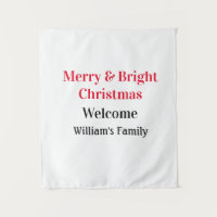 Merry Bright Christmas add family name welcome joy