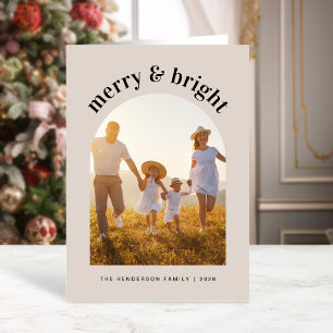 Merry Bright Christmas Arch Photo Holiday Card