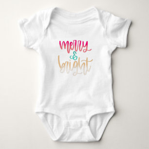 Merry & Bright Christmas Baby Bodysuit