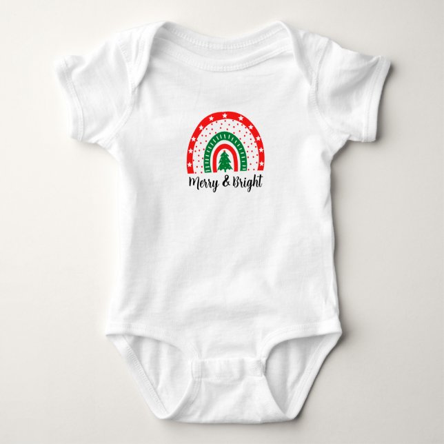 Merry & Bright Christmas  Baby Bodysuit (Front)
