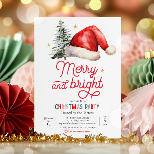 Merry & Bright Christmas Family Holiday Party Invitation