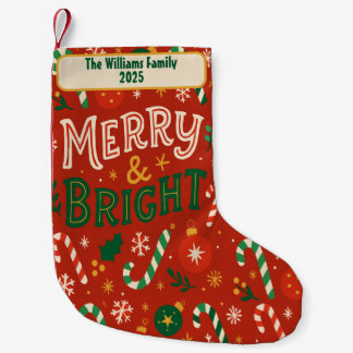 Merry & Bright Christmas Family Stocking