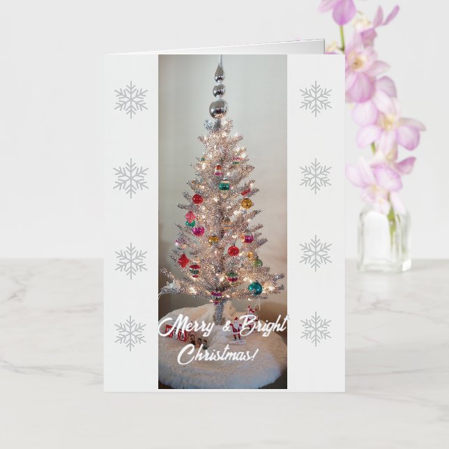 Merry & Bright Christmas, Folded Foil Card (Orchid)