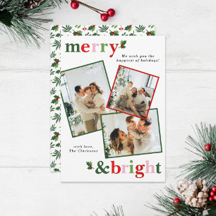 Merry & Bright Christmas Fun Family Holiday Card