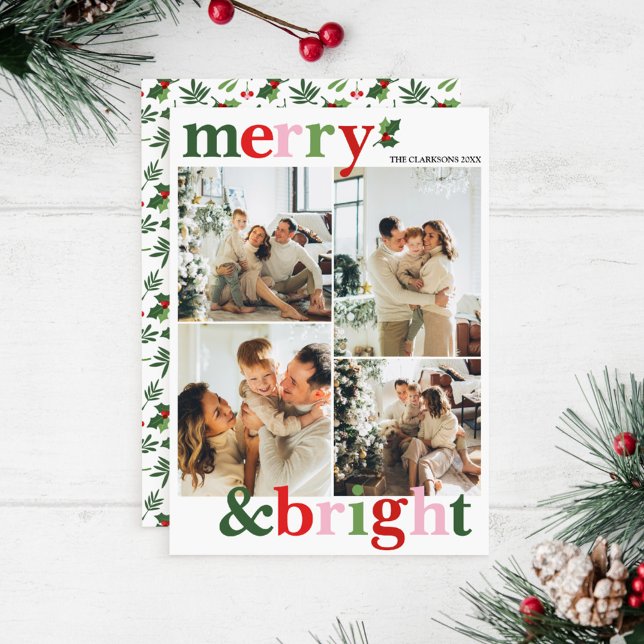 Merry & Bright Christmas Fun Family Holiday Card (Creator Uploaded)