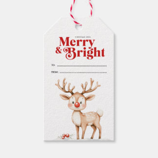 Merry & Bright Christmas Gift Tag