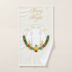 Merry & Bright Christmas Hand Towel