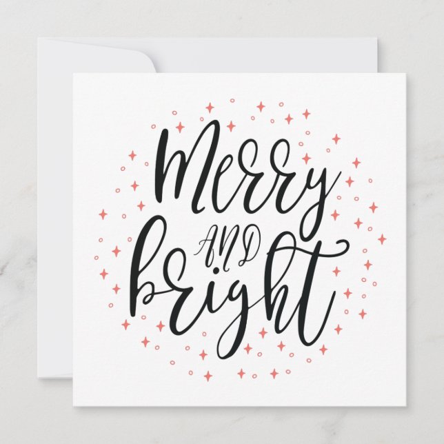 Merry & Bright | Christmas Holiday Greeting Card (Front)