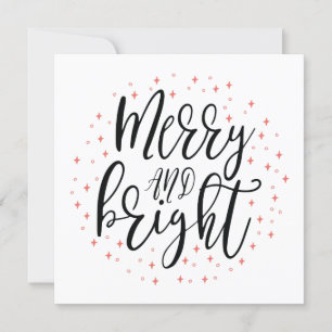 Merry & Bright   Christmas Holiday Greeting Card
