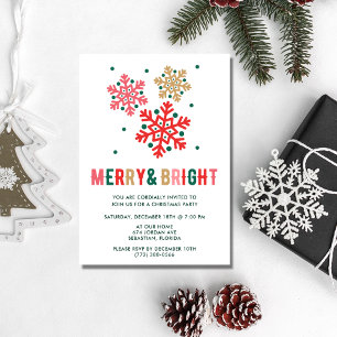 Merry Bright Christmas Holiday Party Invitation