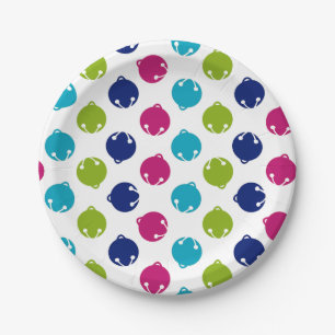 Merry & Bright Christmas jingle bells paper plates