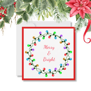 Merry & Bright Christmas Lights  Holiday Card