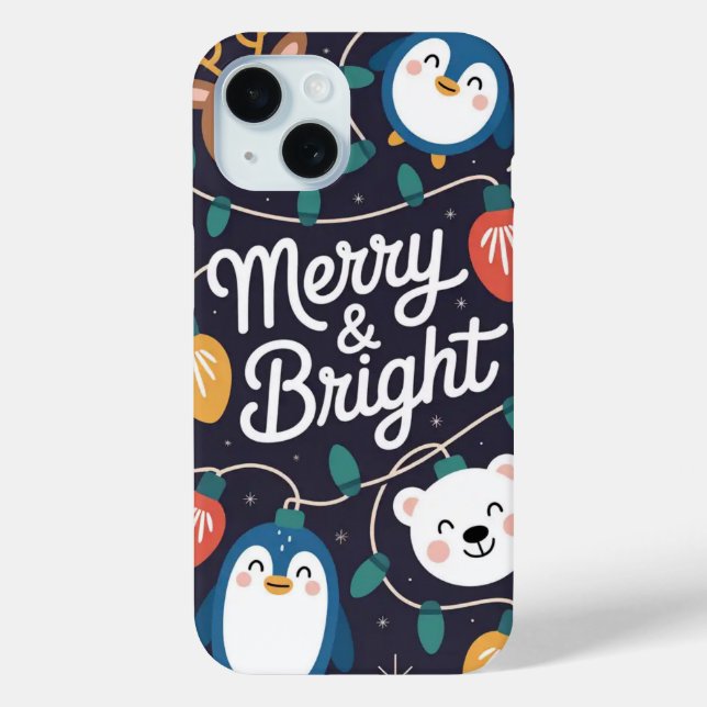 Merry & Bright Christmas Lights iPhone / iPad case (Back)