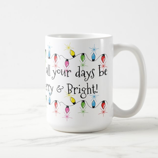 Merry & Bright Christmas Lights Mug (Right)