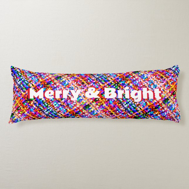Merry & Bright Christmas Lights Pattern Reversible Body Cushion (Front)