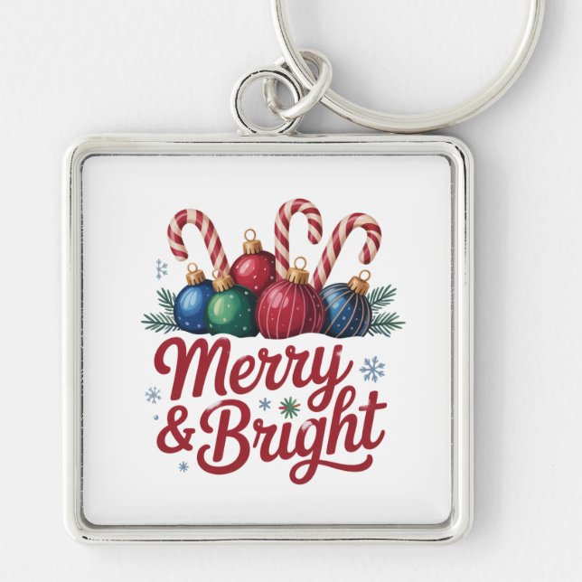 Merry & Bright Christmas Magic Key Ring (Front)