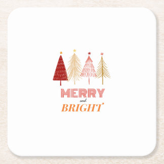 Merry & Bright Christmas Paper Coasters
