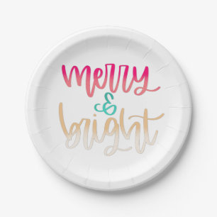 Merry & Bright Christmas Paper Plates