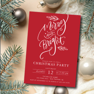 Merry & Bright Christmas Party Invitation