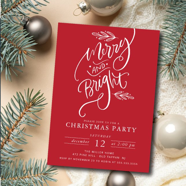 Merry & Bright Christmas Party Invitation (Creator Uploaded)