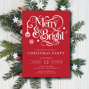Merry & Bright Christmas Party Invitation