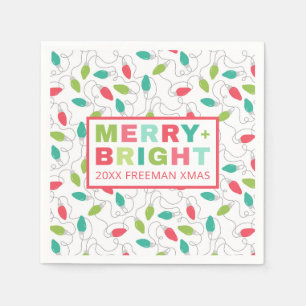 Merry + Bright Christmas Party Napkins