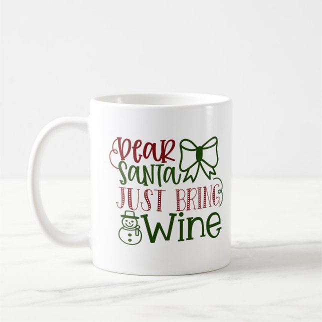 Merry & Bright Christmas Quotes Coffee Mug (Left)