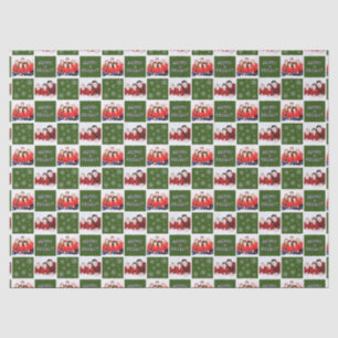 Merry & Bright Christmas Snowflake Photo Green Tissue Paper